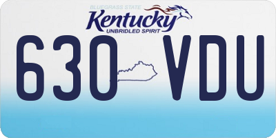 KY license plate 630VDU