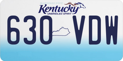 KY license plate 630VDW