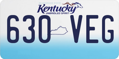 KY license plate 630VEG