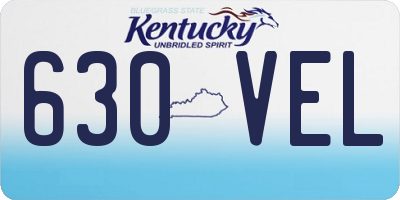 KY license plate 630VEL