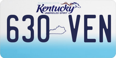 KY license plate 630VEN