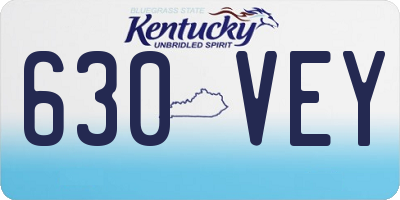 KY license plate 630VEY