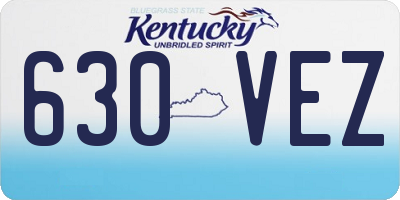 KY license plate 630VEZ