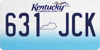 KY license plate 631JCK