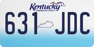 KY license plate 631JDC
