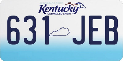 KY license plate 631JEB