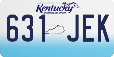 KY license plate 631JEK