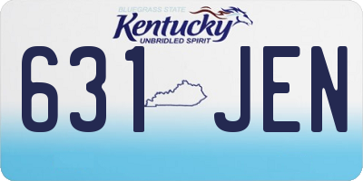 KY license plate 631JEN