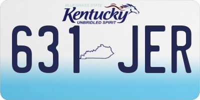KY license plate 631JER