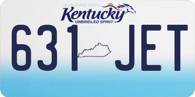 KY license plate 631JET