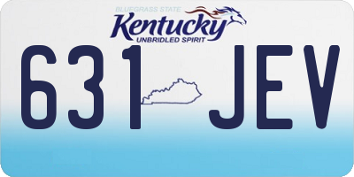 KY license plate 631JEV