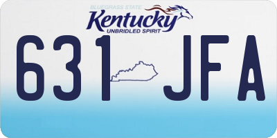 KY license plate 631JFA