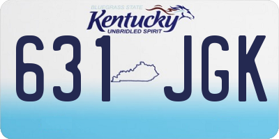 KY license plate 631JGK