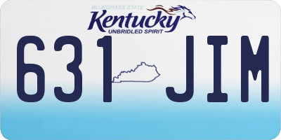 KY license plate 631JIM