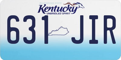 KY license plate 631JIR