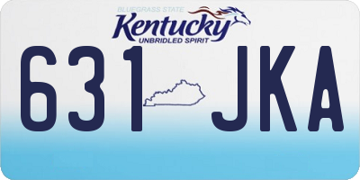 KY license plate 631JKA