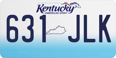 KY license plate 631JLK
