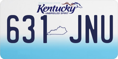 KY license plate 631JNU