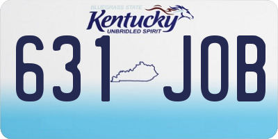 KY license plate 631JOB