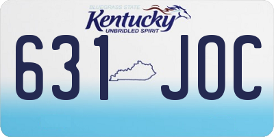 KY license plate 631JOC