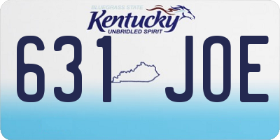 KY license plate 631JOE
