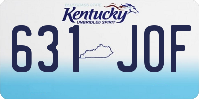 KY license plate 631JOF