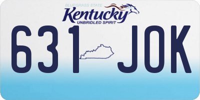 KY license plate 631JOK