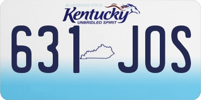 KY license plate 631JOS