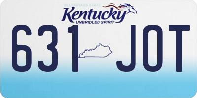 KY license plate 631JOT