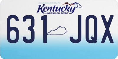 KY license plate 631JQX