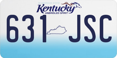 KY license plate 631JSC