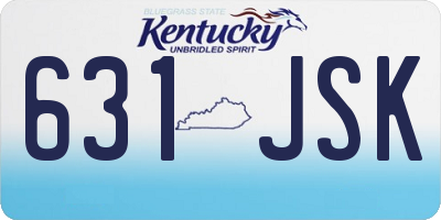 KY license plate 631JSK
