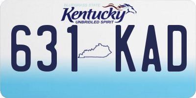 KY license plate 631KAD