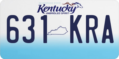 KY license plate 631KRA