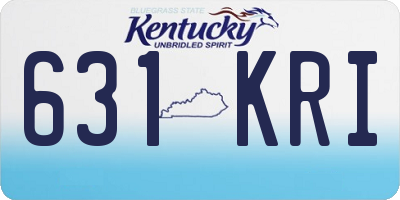 KY license plate 631KRI