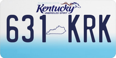 KY license plate 631KRK