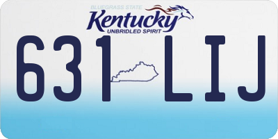 KY license plate 631LIJ