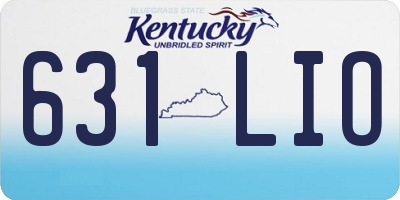 KY license plate 631LIO