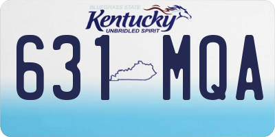 KY license plate 631MQA