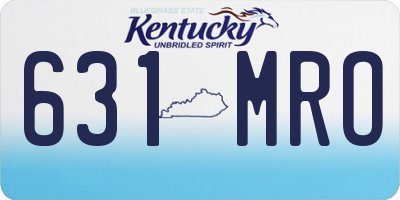 KY license plate 631MRO