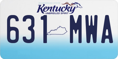 KY license plate 631MWA