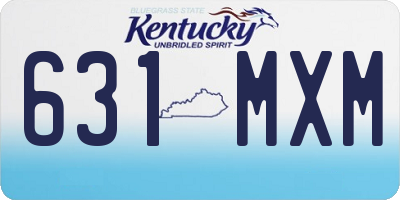 KY license plate 631MXM