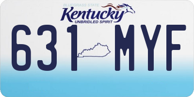 KY license plate 631MYF