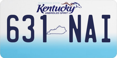 KY license plate 631NAI