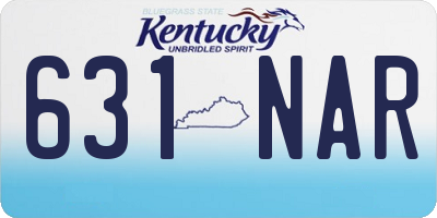 KY license plate 631NAR