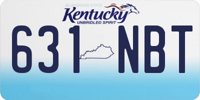 KY license plate 631NBT