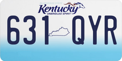 KY license plate 631QYR