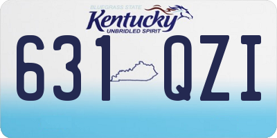 KY license plate 631QZI