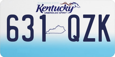 KY license plate 631QZK