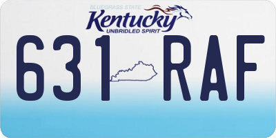 KY license plate 631RAF
